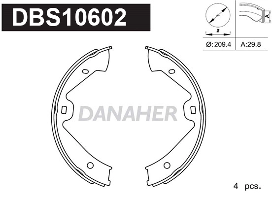 Brake Shoe Set, parking brake (DBS10602)