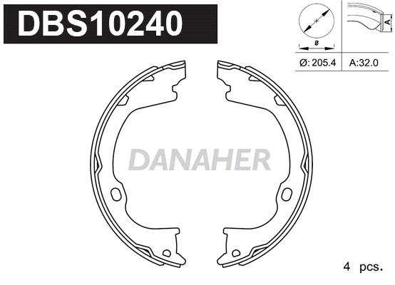 Brake Shoe Set, parking brake (DBS10240)