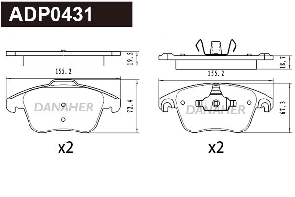 Brake Pad Set, disc brake (ADP0431)