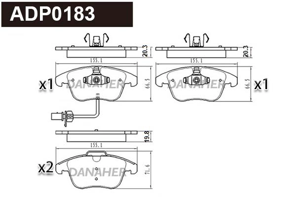Brake Pad Set, disc brake (ADP0183)