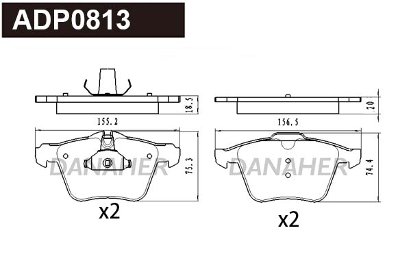 Brake Pad Set, disc brake (ADP0813)