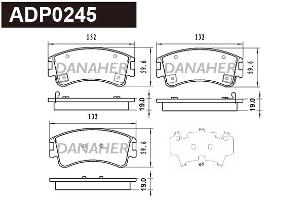 Brake Pad Set, disc brake (ADP0245)
