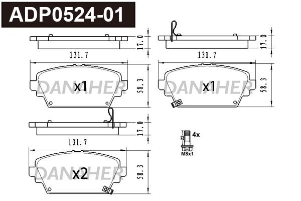 Brake Pad Set, disc brake (ADP0524-01)