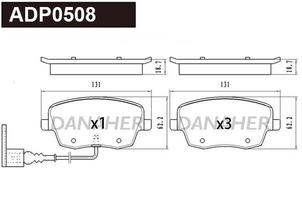 Brake Pad Set, disc brake (ADP0508)
