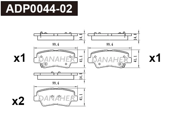 Brake Pad Set, disc brake (ADP0044-02)
