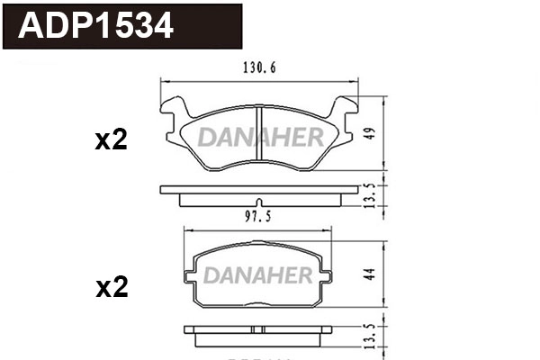 Brake Pad Set, disc brake (ADP1534)