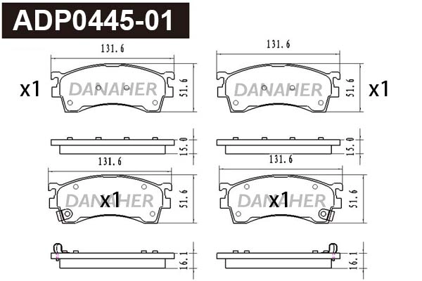 Brake Pad Set, disc brake (ADP0445-01)