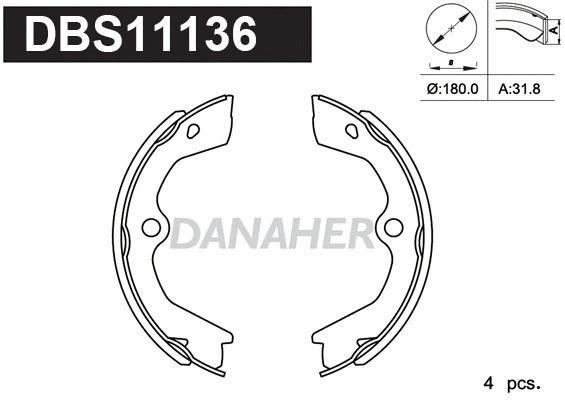 Brake Shoe Set, parking brake (DBS11136)