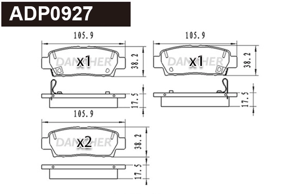Brake Pad Set, disc brake (ADP0927)