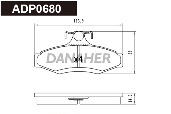 Brake Pad Set, disc brake (ADP0680)
