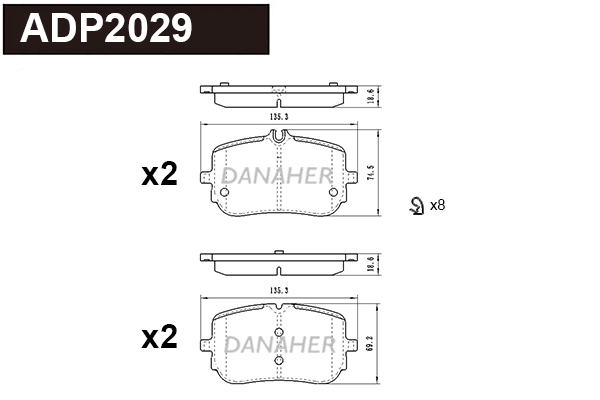 Brake Pad Set, disc brake (ADP2029)