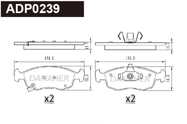 Brake Pad Set, disc brake (ADP0239)