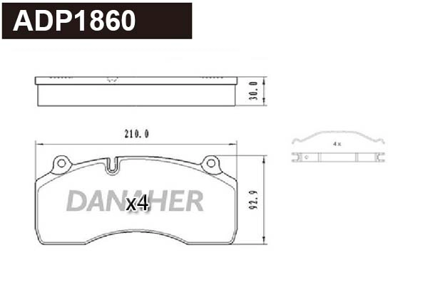 Brake Pad Set, disc brake (ADP1860)