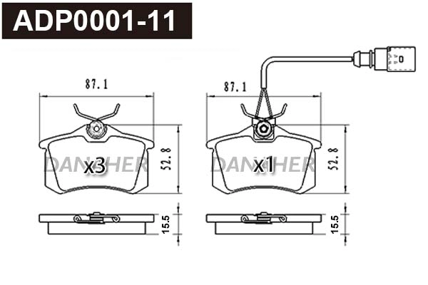 Brake Pad Set, disc brake (ADP0001-11)