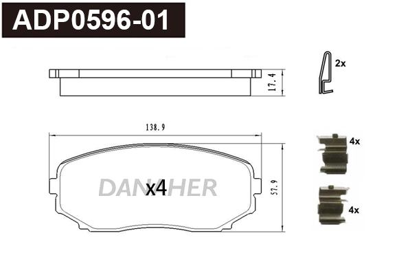 Brake Pad Set, disc brake (ADP0596-01)