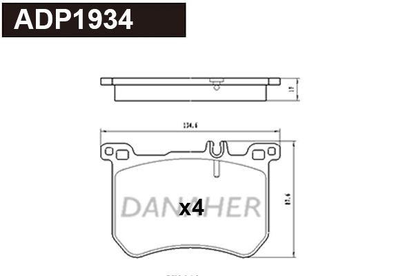 Brake Pad Set, disc brake (ADP1934)