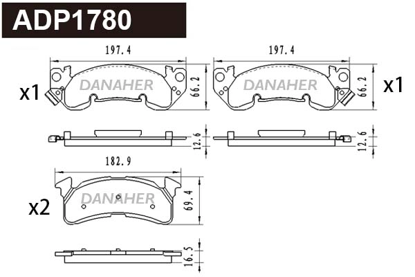 Brake Pad Set, disc brake (ADP1780)