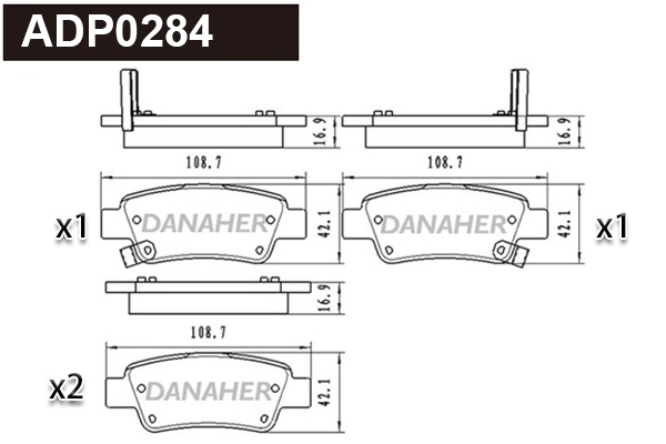 Brake Pad Set, disc brake (ADP0284)