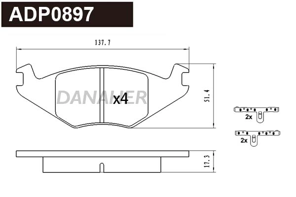 Brake Pad Set, disc brake (ADP0897)