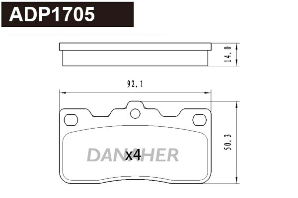 Brake Pad Set, disc brake (ADP1705)