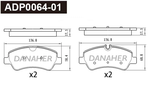 Brake Pad Set, disc brake (ADP0064-01)