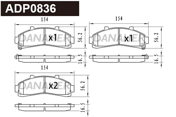 Brake Pad Set, disc brake (ADP0836)