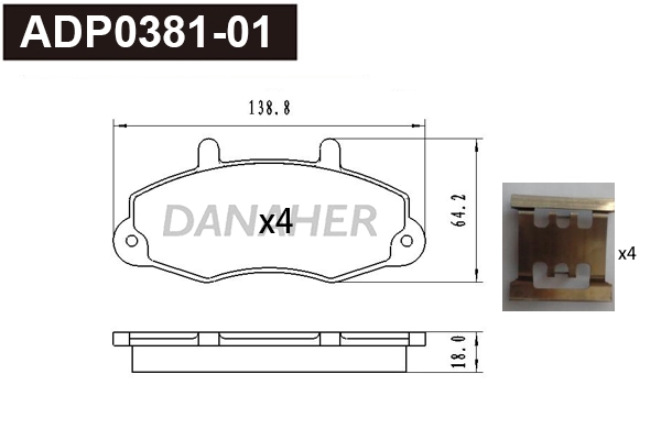 Brake Pad Set, disc brake (ADP0381-01)