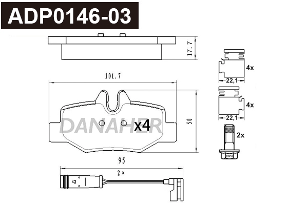 Brake Pad Set, disc brake (ADP0146-03)