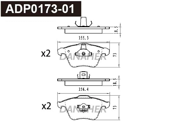 Brake Pad Set, disc brake (ADP0173-01)