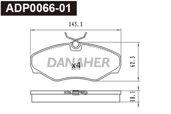 Brake Pad Set, disc brake (ADP0066-01)