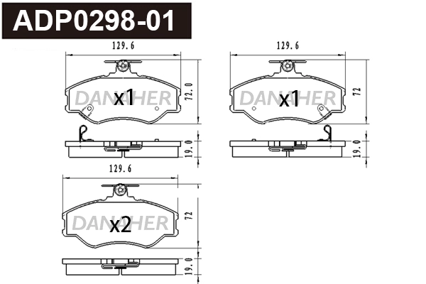 Brake Pad Set, disc brake (ADP0298-01)