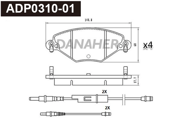 Brake Pad Set, disc brake (ADP0310-01)