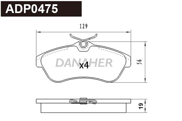 Brake Pad Set, disc brake (ADP0475)