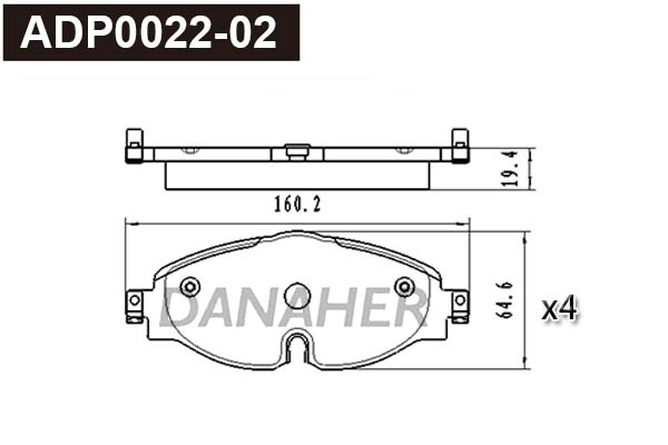Brake Pad Set, disc brake (ADP0022-02)
