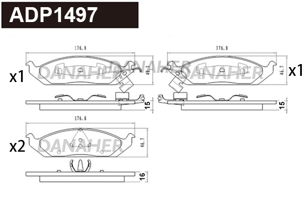 Brake Pad Set, disc brake (ADP1497)
