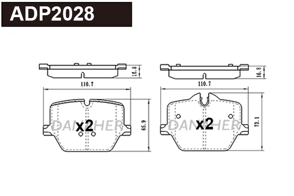 Brake Pad Set, disc brake (ADP2028)