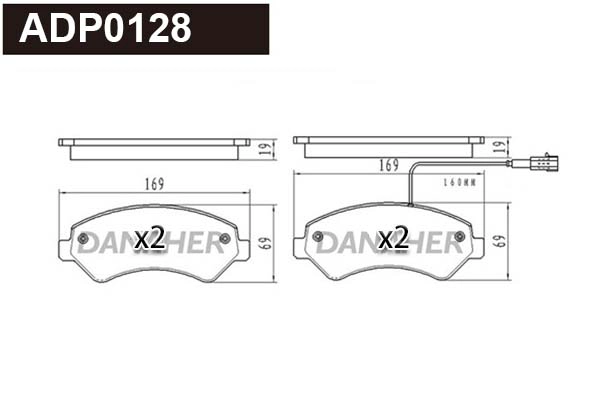 Brake Pad Set, disc brake (ADP0128)