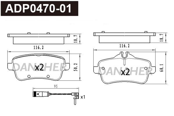 Brake Pad Set, disc brake (ADP0470-01)