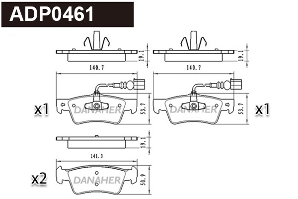 Brake Pad Set, disc brake (ADP0461)