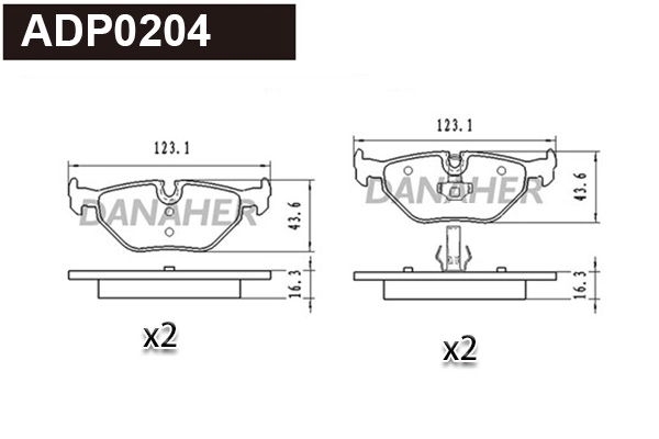 Brake Pad Set, disc brake (ADP0204)