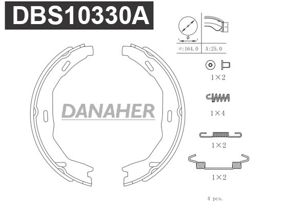 Brake Shoe Set, parking brake (DBS10330A)