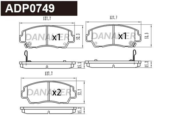 Brake Pad Set, disc brake (ADP0749)