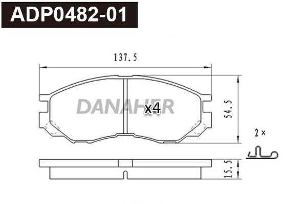 Brake Pad Set, disc brake (ADP0482-01)
