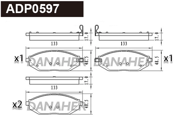 Brake Pad Set, disc brake (ADP0597)