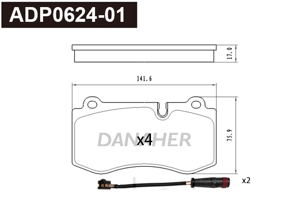 Brake Pad Set, disc brake (ADP0624-01)