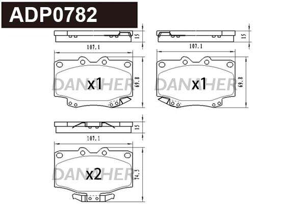 Brake Pad Set, disc brake (ADP0782)
