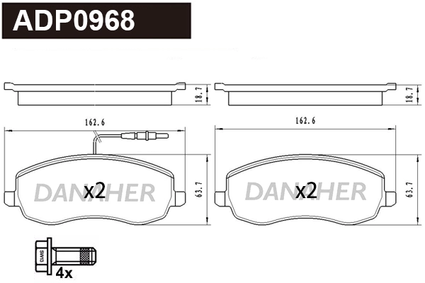 Brake Pad Set, disc brake (ADP0968)