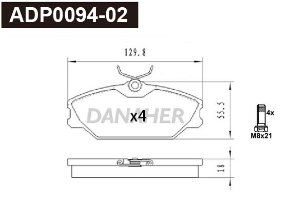 Brake Pad Set, disc brake (ADP0094-02)