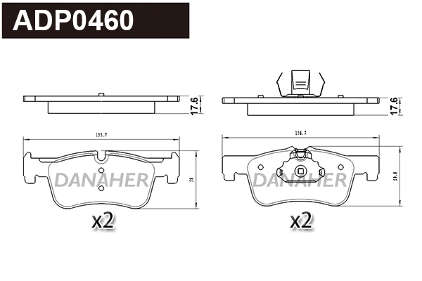 Brake Pad Set, disc brake (ADP0460)