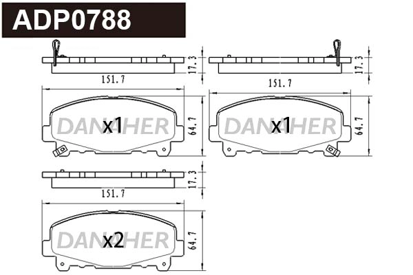 Brake Pad Set, disc brake (ADP0788)